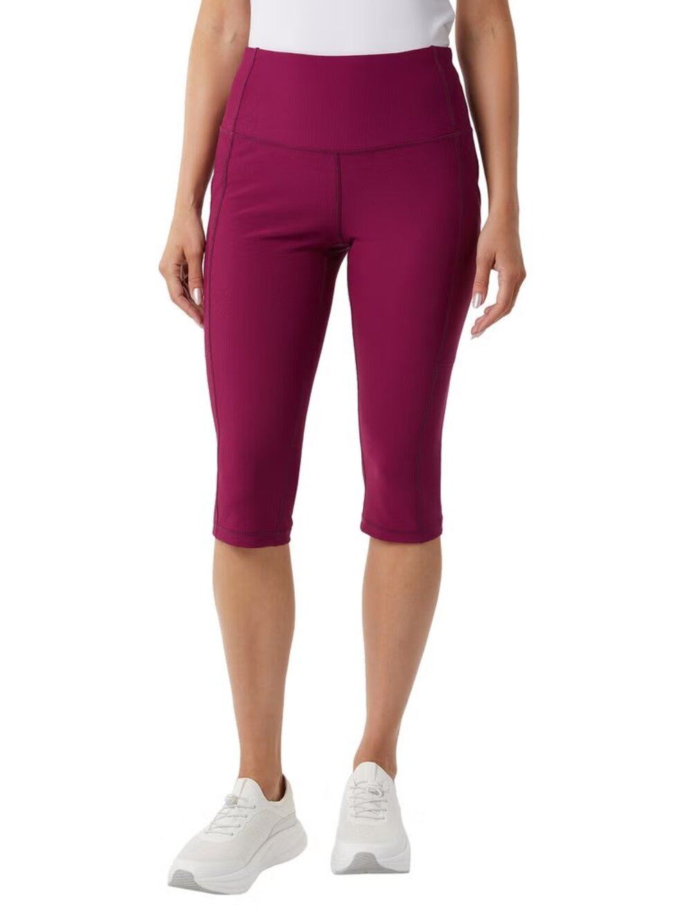 32 Degrees Cool Women's Ribbed Active Crop Pockets Legging Purple, Size: XS, NWT